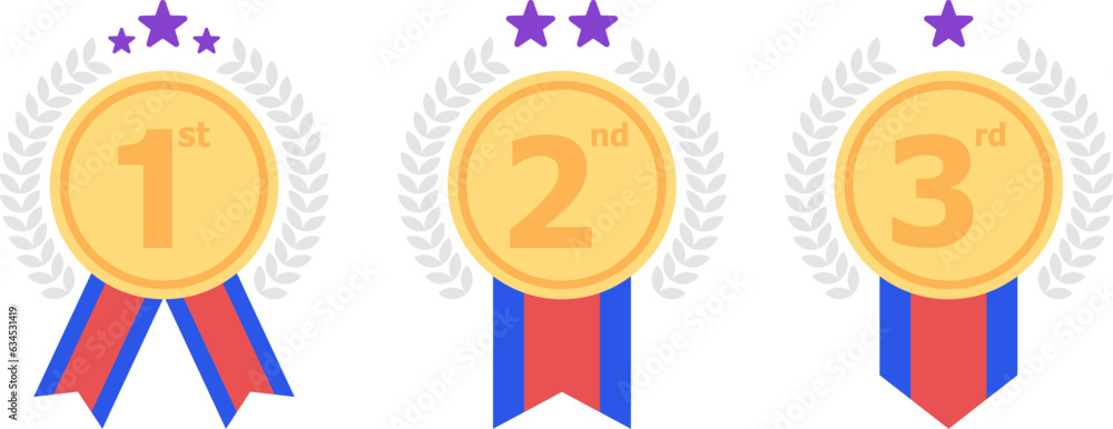 1st 2nd 3rd medal first place second third award winner badge guarantee ...