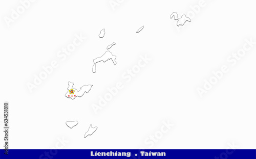 Lienchiang Flag - Administrative divisions of Taiwan (EPS)