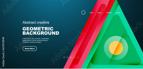 Minimal landing page, geometric shapes. Business or technology design for wallpaper, banner, background, landing page, wall art, invitation, prints