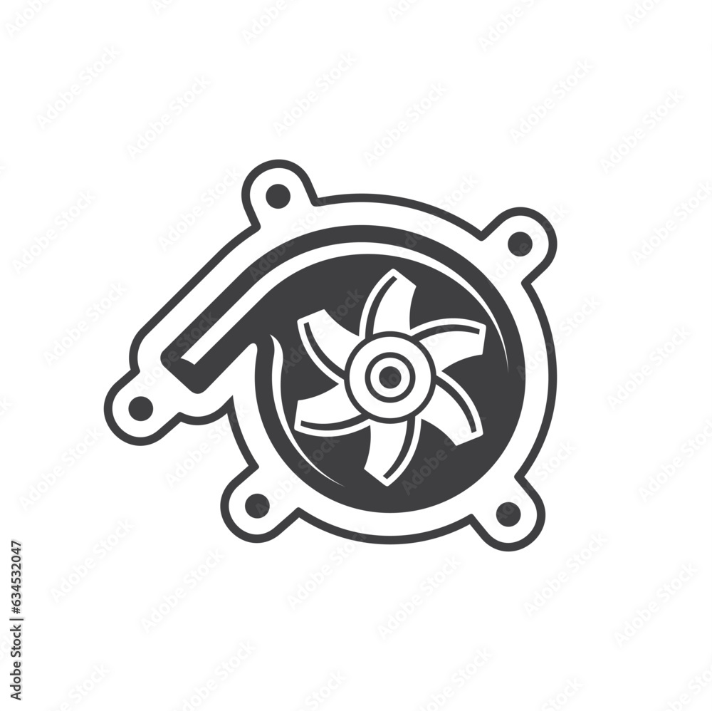 illustration of water pump car, automotive spare part. illustration of water pump car, automotive spare part.