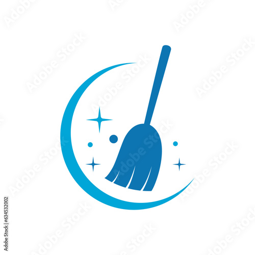 cleaning broom vector logo