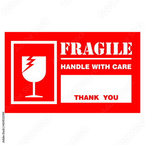 Fragile, handle with care, sticker and label vector