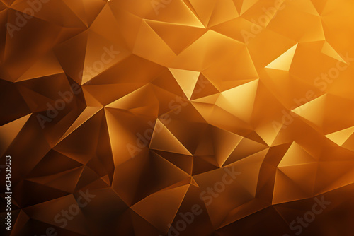 Abstract gold polygon background, low poly, texture design pattern.