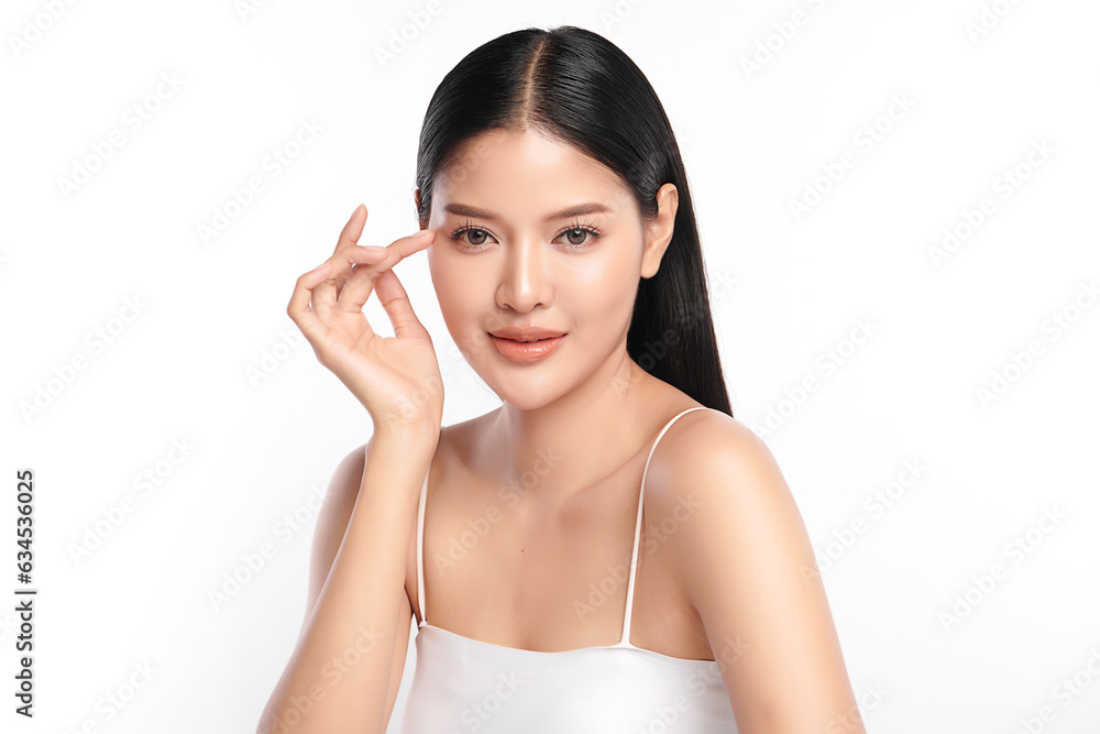 Beautiful young asian woman with clean fresh skin on white background, Face care, Facial treatment, Cosmetology, beauty and spa, Asian women portrait. Beautiful young asian woman with clean fresh skin on white background, Face care, Facial treatment, Cosmetology, beauty and spa, Asian women portrait.