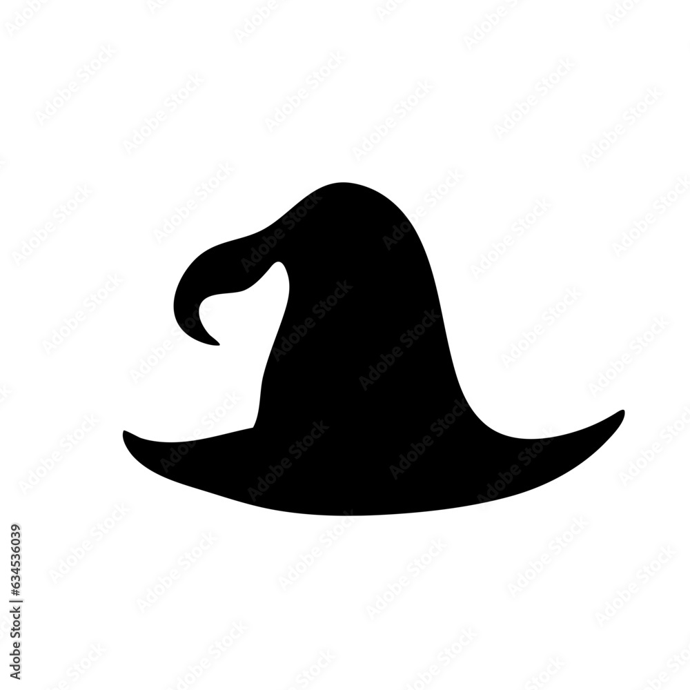 
Witch hats silhouette. items for Halloween. Vector illustration in the style of flat.