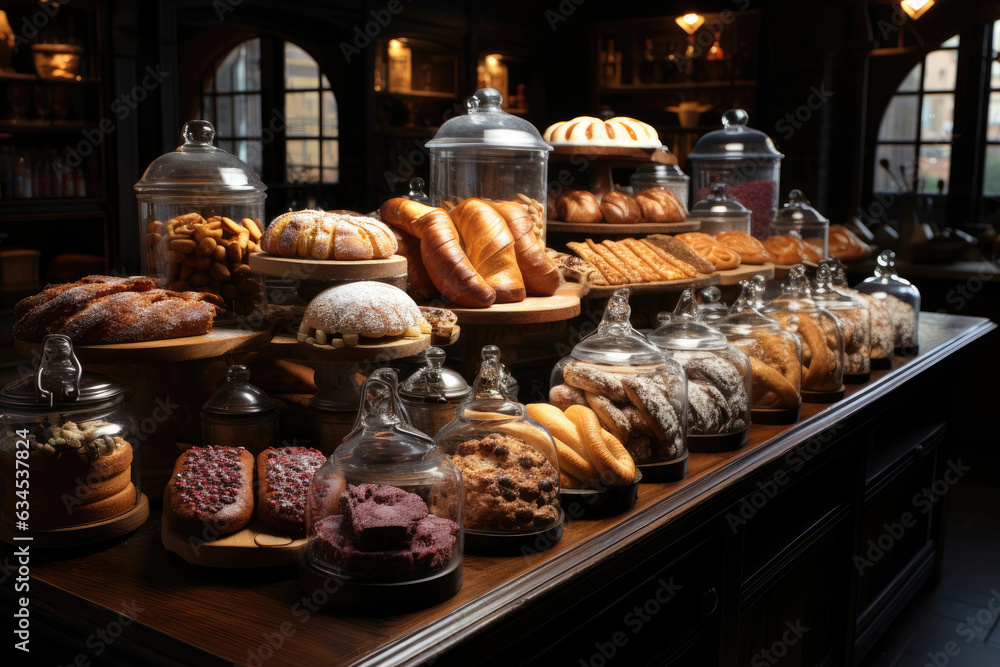 Fresh pastries in a Parisian bakery