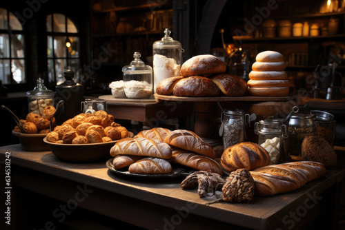 Fresh pastries in a Parisian bakery