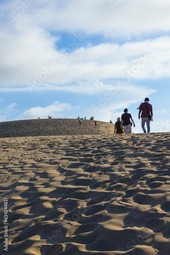 夏の鳥取砂丘の夕景とその紋様 鳥取県 鳥取砂丘