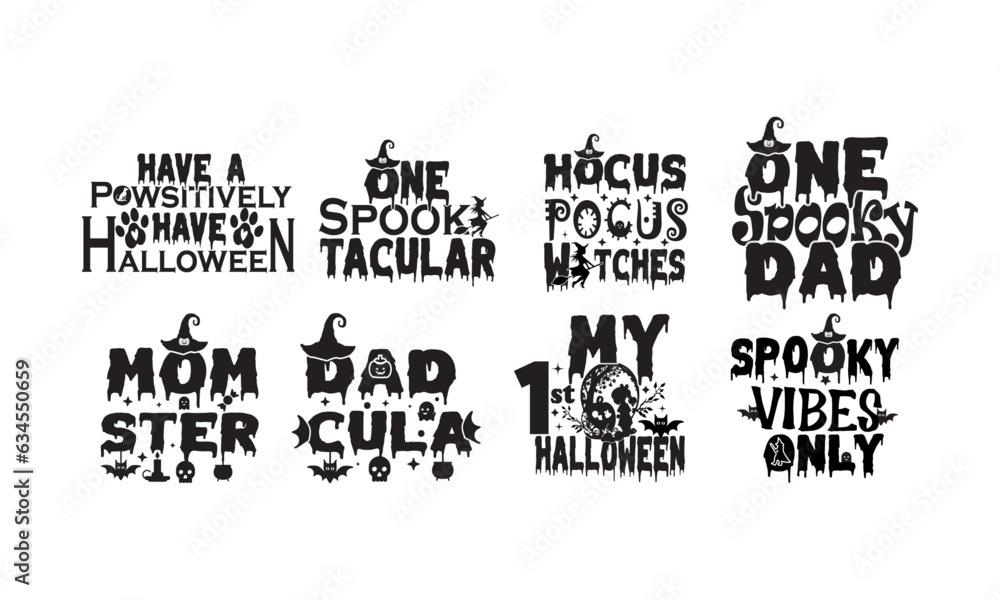 Obraz premium Halloween Typography bundles T shirt Design.Halloween bundles Design.