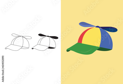 child hat icon vector illustration with three design variants