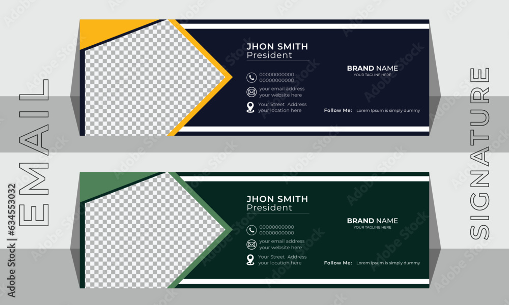Modern clean and minimalist email signature template. Modern clean and minimalist email signature template.