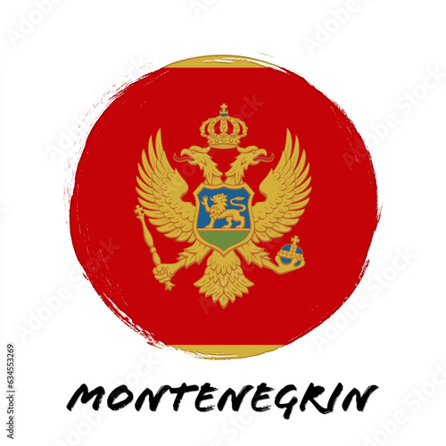 Flag of Montenegro, banner with grunge texture