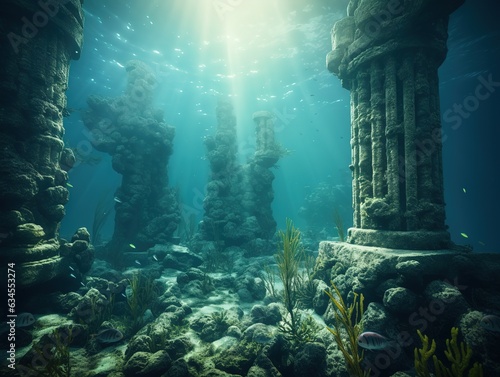 A large mass of ocean water covered the ruined temple