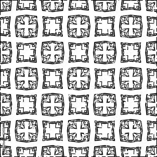 White background with black Dashes lines. Plain background with  simpe pattern. Black and white color. Abstract background for web page, textures, card, poster, fabric, textile.