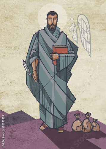 Hand drawn illustration of Saint Matthew. (ID: 634555859)