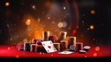 Poker table.Web banner for game design, flyer, poster, banner, online casino advertising