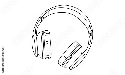 line art of headphone speaker device gadget