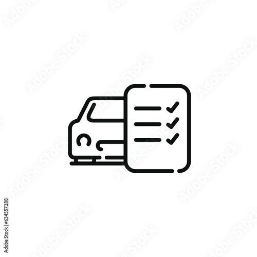 Car maintenance list icon isolated on white background
