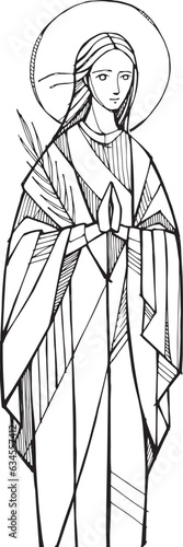 Hand drawn illustration of Maria Teresa Goretti