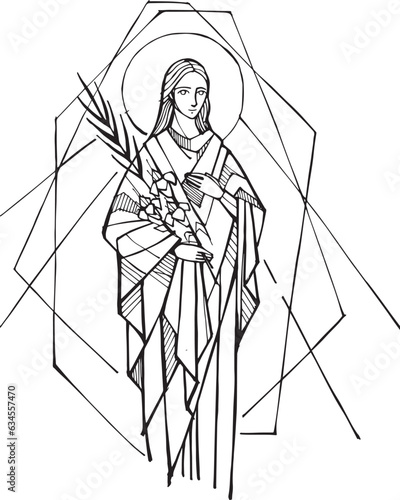 Hand drawn illustration of Maria Teresa Goretti