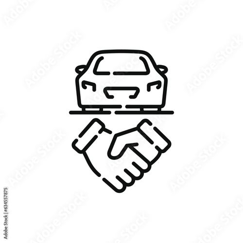 Car deal line icon isolated on with background