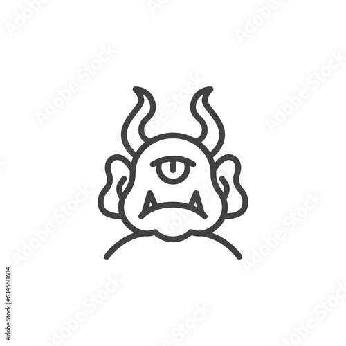 One eyed monster line icon