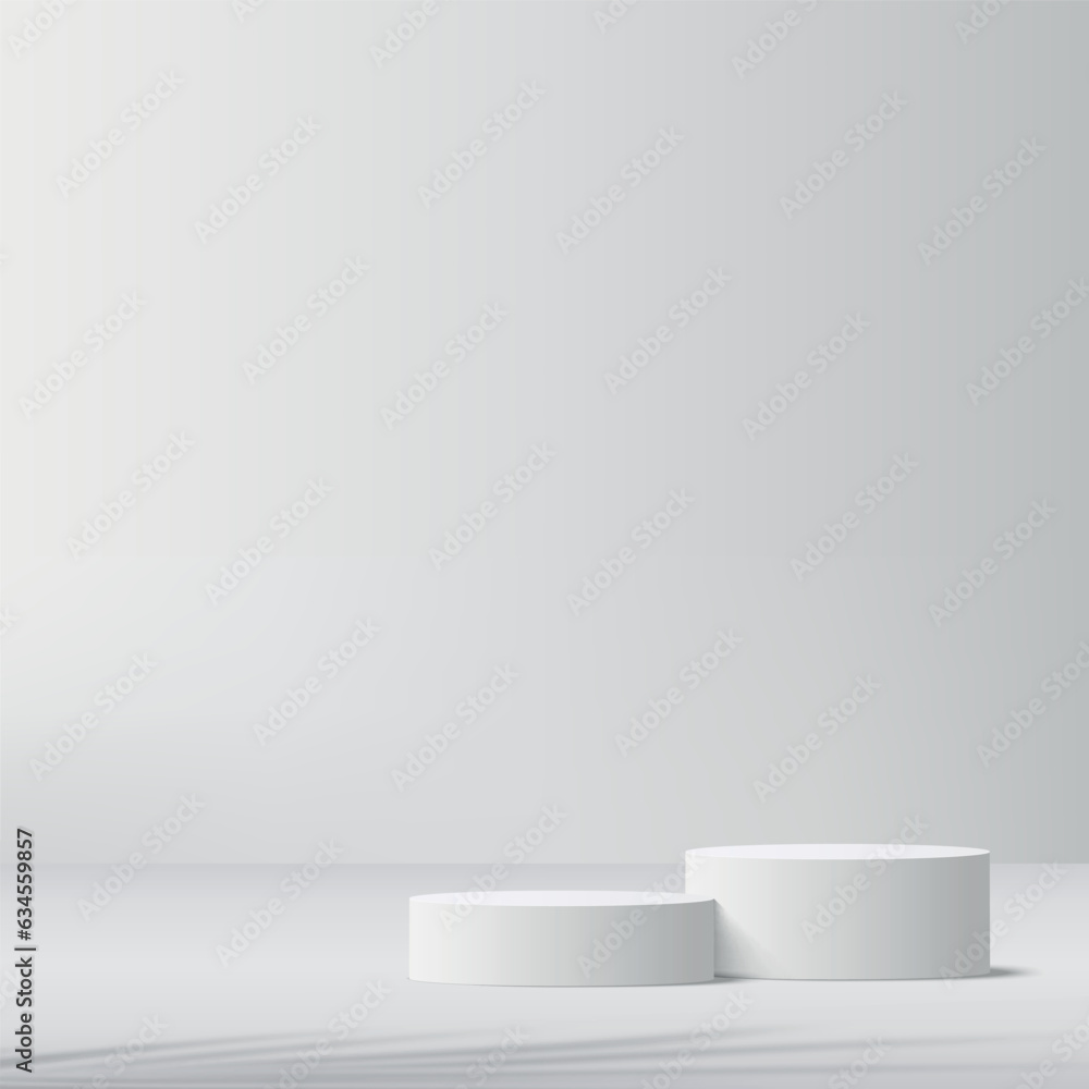 Abstract background with white color geometric 3d podiums. Vector Abstract background with white color geometric 3d podiums. Vector