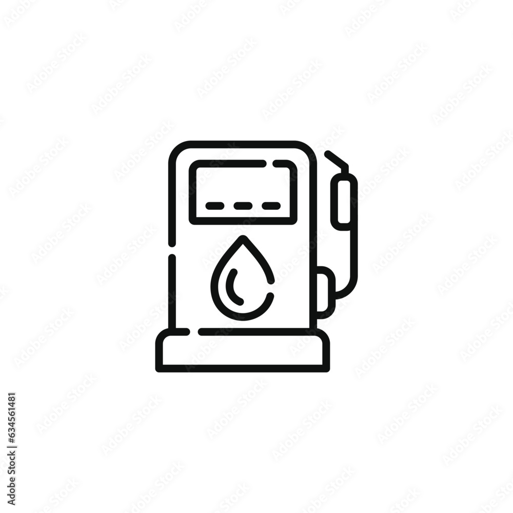 Gas station line icon. Car fuel icon isolated on white background Gas station line icon. Car fuel icon isolated on white background