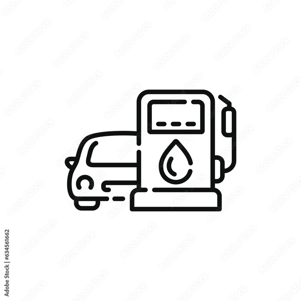 Gas station line icon. Car fuel icon isolated on white background Gas station line icon. Car fuel icon isolated on white background