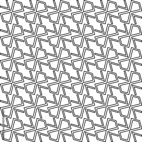Abstract background with figures from lines. black and white pattern for web page  textures  card  poster  fabric  textile. Monochrome graphic repeating design. 