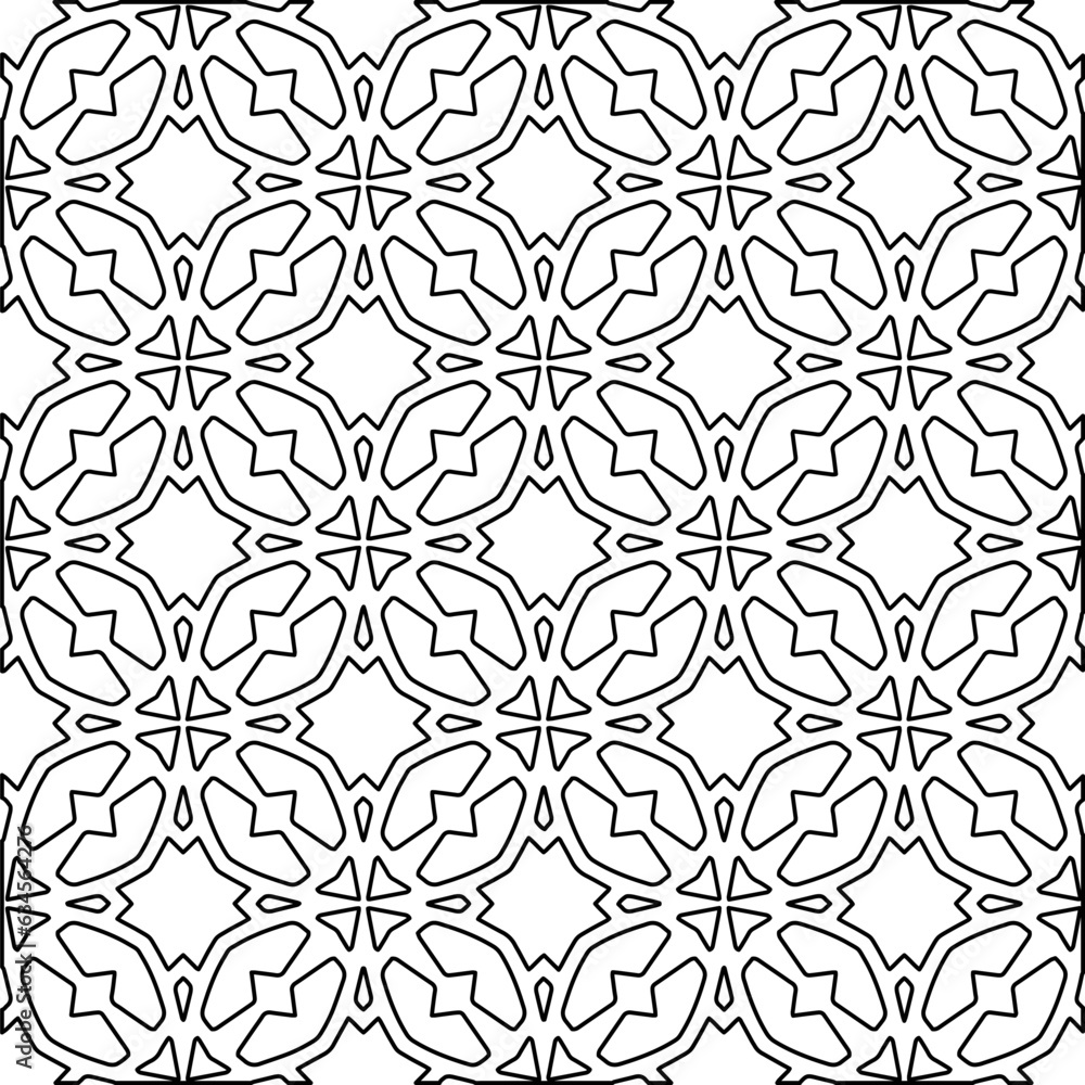 Abstract background with figures from lines. black and white pattern for web page, textures, card, poster, fabric, textile. Monochrome graphic repeating design.
Abstract background with figures from lines. black and white pattern for web page, textures, card, poster, fabric, textile. Monochrome graphic repeating design.