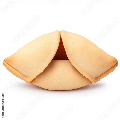 Traditional fortune cookie isolated on white background