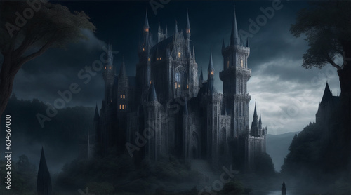 Gothic dark castle illustration by Generative AI