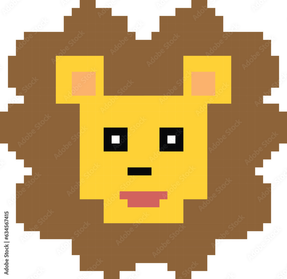 Lion pixel art vector image Lion pixel art vector image