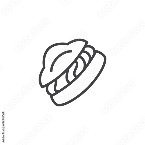 Cream Puff cake line icon