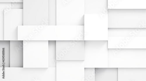 Abstract white and gray color background with geometric rectangle shape, 3D illustration.