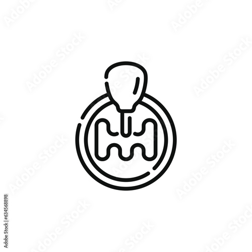 Car gearbox line icon isolated on white background