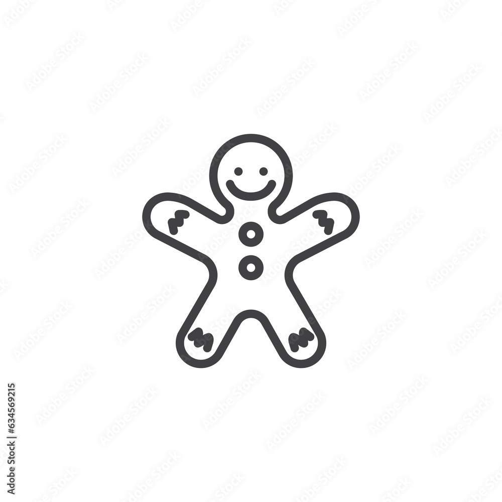 Gingerbread man line icon Gingerbread man line icon