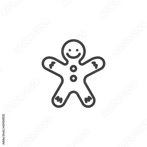 Gingerbread man line icon