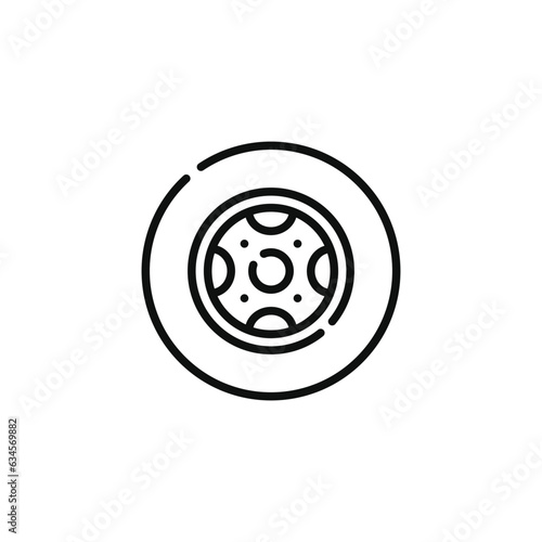 Wheel line icon isolated on white background