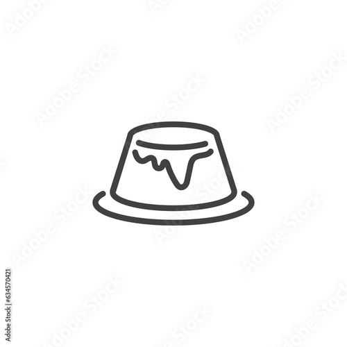 Caramel pudding line icon