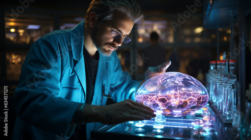 Doctor working in medical laboratory. Generative Ai