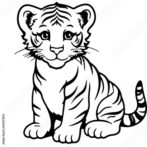a litter tiger. Generative by AI.