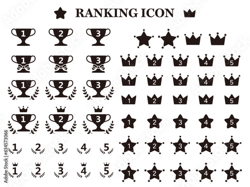 ランキング・数字アイコンのベクターイラストセット