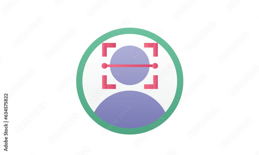 Face id scanner icon.on white background.Vector Design Illustration. Face id scanner icon.on white background.Vector Design Illustration.