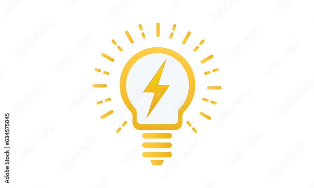 lightning in light bulb icon.on white background.Vector Design Illustration. lightning in light bulb icon.on white background.Vector Design Illustration.