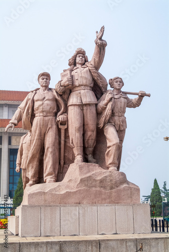 View of the monument in front of Mao s Mausoleum on Tiananmen Square