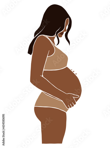 Abstract pregnant woman illustration. Vector illustration.