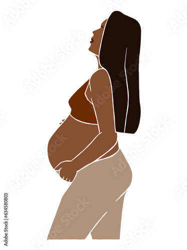 Abstract pregnant woman illustration. Vector illustration.