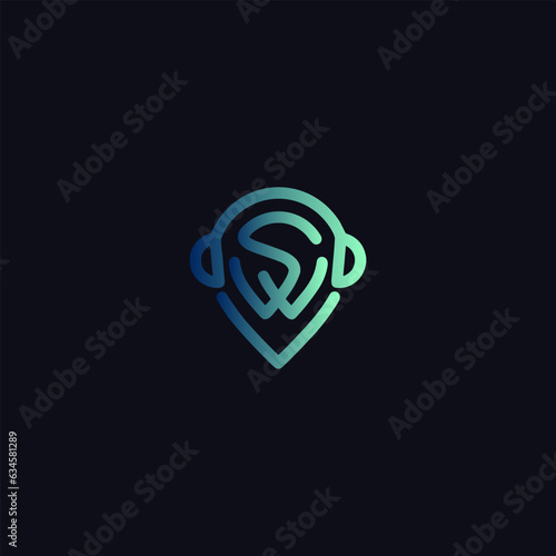 Music sound earpohne logotype of company